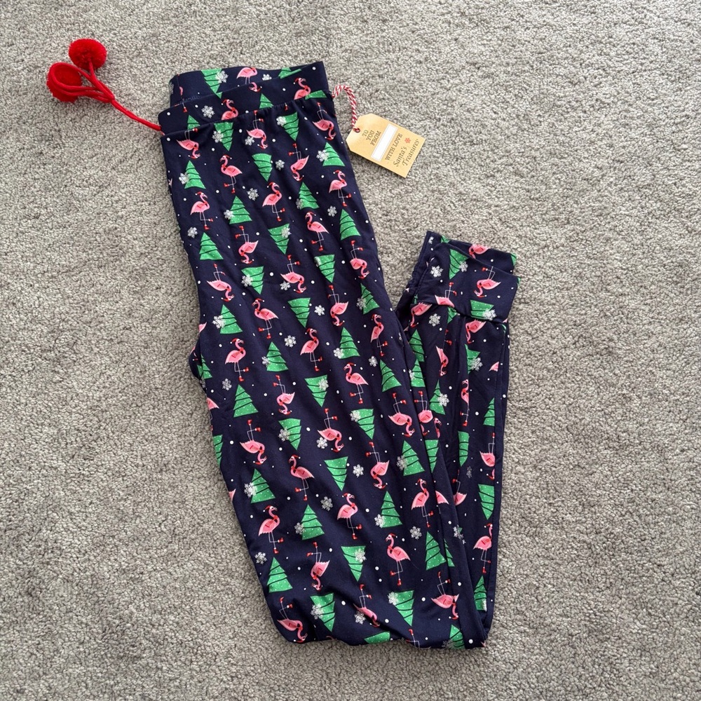 Christmas Flamingo PJ Pants